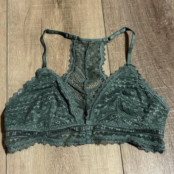 Victoria's Secret Lace Bralette Size Medium Green - Excellent condition - Picture 1 of 10